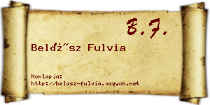 Belász Fulvia névjegykártya
